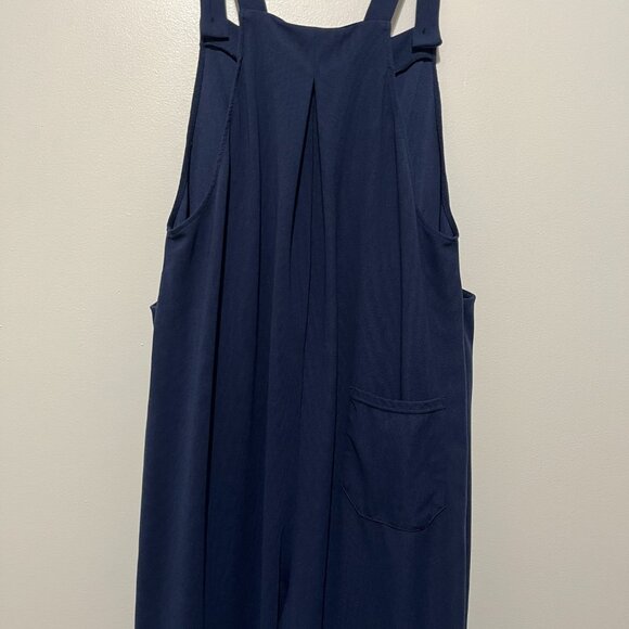 Halara Womens Waffle Knit Jogger Bib Overalls L Navy Jumpsuit Loungewear Comfy - Picture 5 of 8